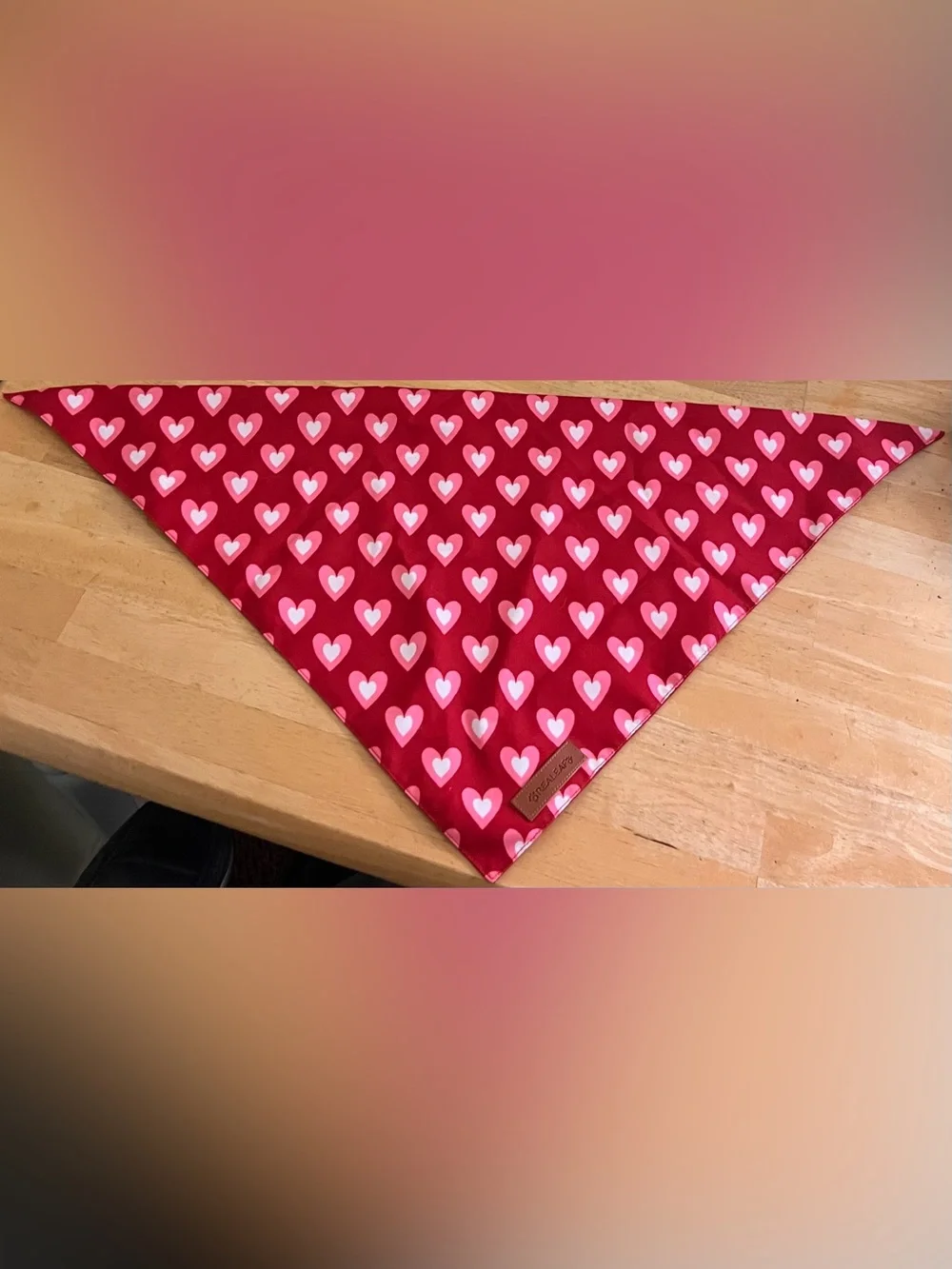 Kids Heart Print Red Bandana by Realleaf